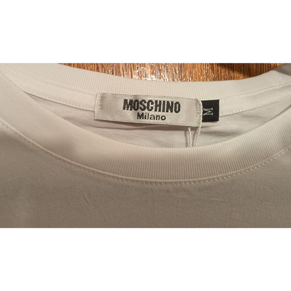 NEW MOSCHINO Couture White Teddy Beat T-Shirt MEDIUM Milano NWT 100% Cotton - Picture 3 of 6